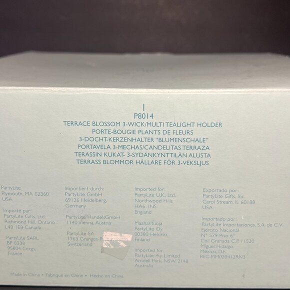 PartyLite P8014 Terrace Blossom Floral 3-Wick Multi Tealight Candle Holder 8.25" - Picture 10 of 10